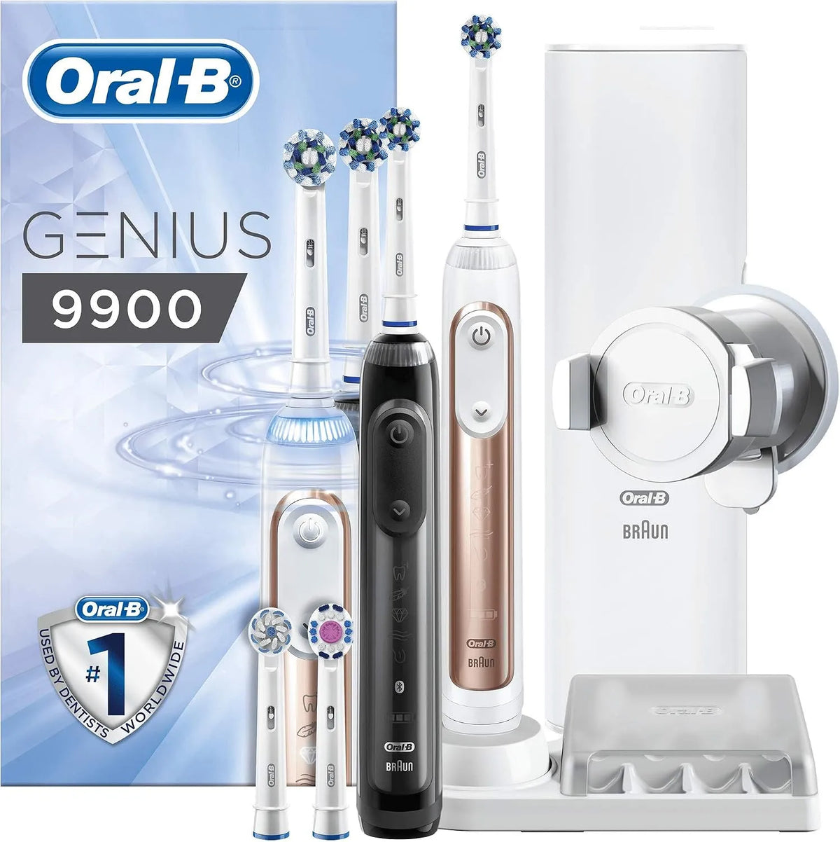 Brosse, brosse à dents rechargeable, ORAL, B elec Genius 9900 CrossAction Brosse à Dents Électrique Rechargeable