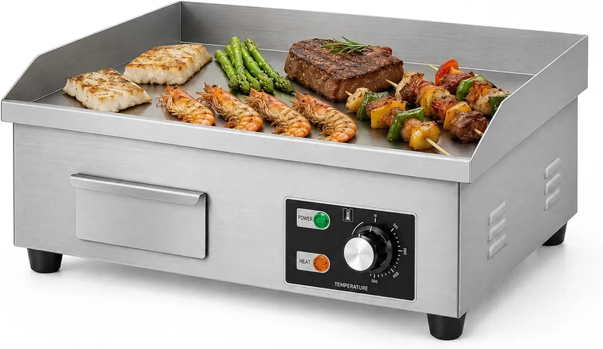 Plancha, 55x35cm, 3000 W, 50 à 300 °C, professionnel, acier inoxydable, pour Viande, MAGIC SELECT