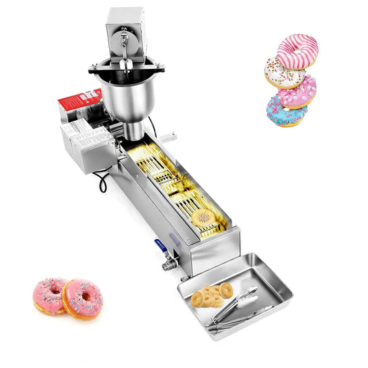 VEVOR Machine à donuts, machine à beignets, professionnel, acier inoxydable, 90 pcs/heure, moules de 3 tailles