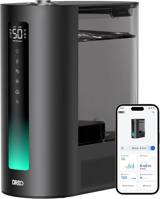 DREO 6L Humidificateur, diffuseur, capteur, 6 L, pour grandes pièces