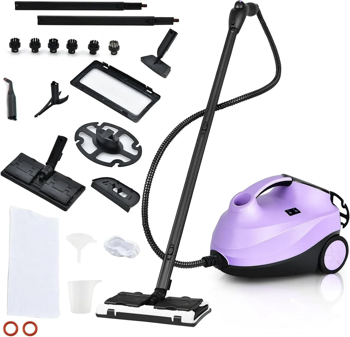 Aspirateur RELAX4LIFE, 1,5 L, 2000 W, grand réservoir, vapeur, Nettoyeur Vapeur Haute Pression 2000W, 14 Accessoires Polyvalents, 4 Bar