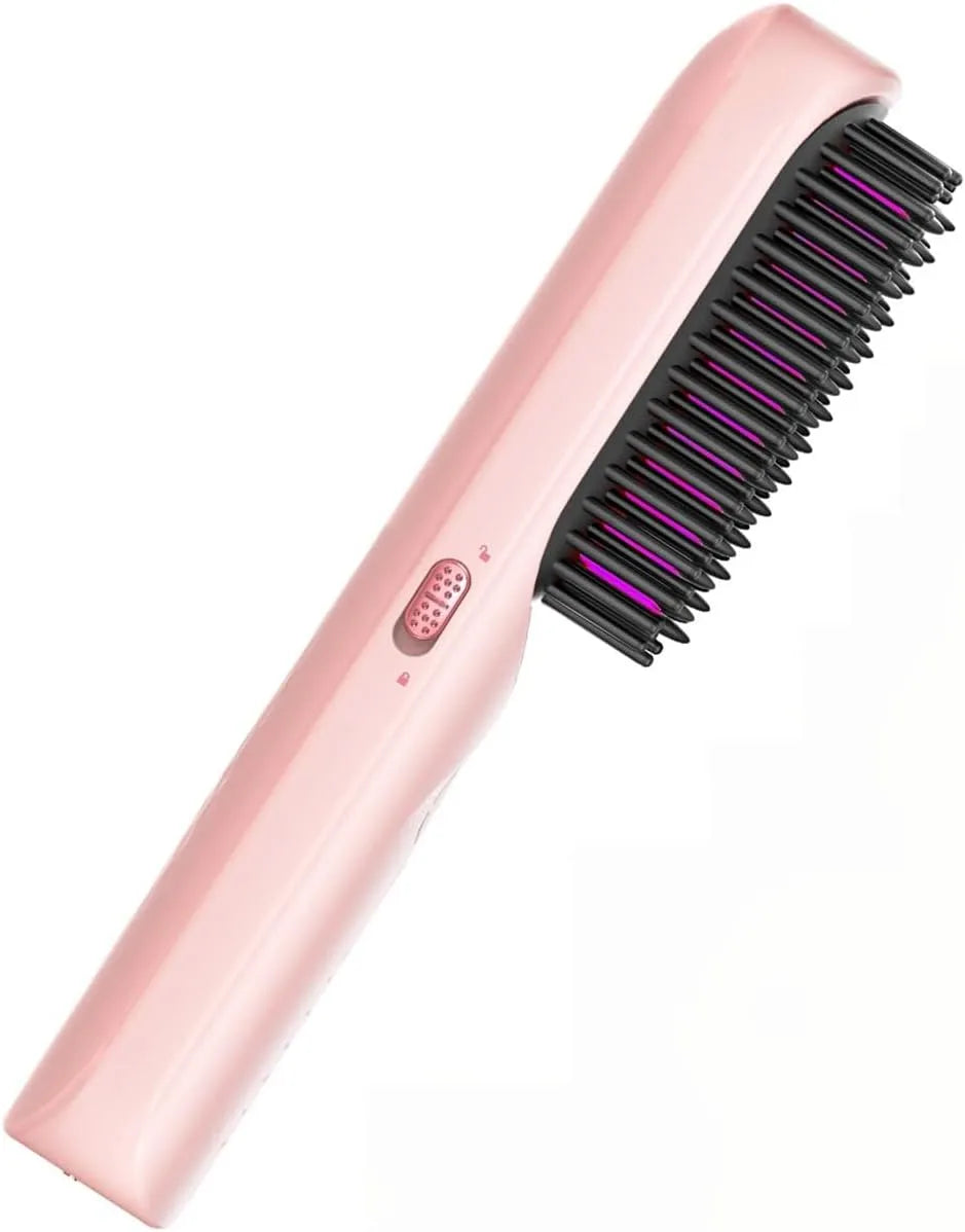Lisseur cheveux 10000mAh 30S, fer à lisser, 3 in 1 Brosse Lissante Sans Fil