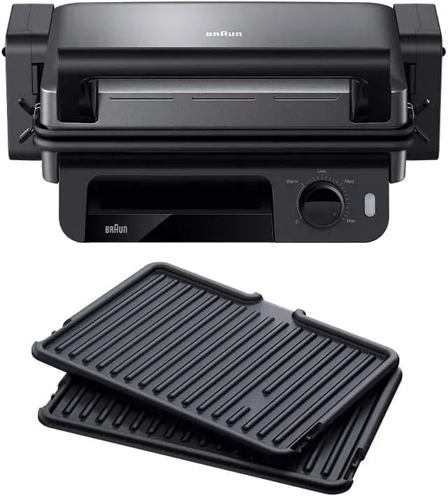 Braun CG 5010 Lave-vaisselle, 2000 W, gril, amovible, noir, MultiGrill 5, 3 Positions de Cuisson