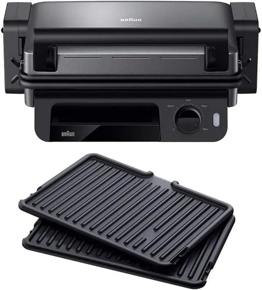 Braun CG 5010 Lave-vaisselle, 2000 W, gril, amovible, noir, MultiGrill 5, 3 Positions de Cuisson