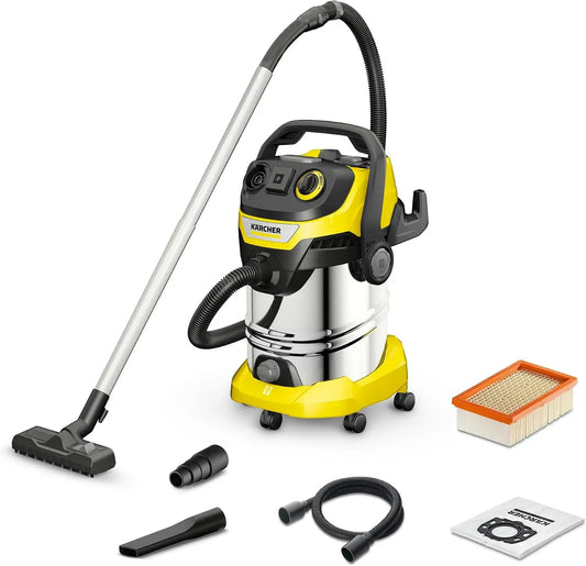 Kärcher WD 6 V-30/8/35/T Aspirateur, 30 L, 1300 W, acier inoxydable, Cuve INOX 30L, Flexible 3, 3.5 m