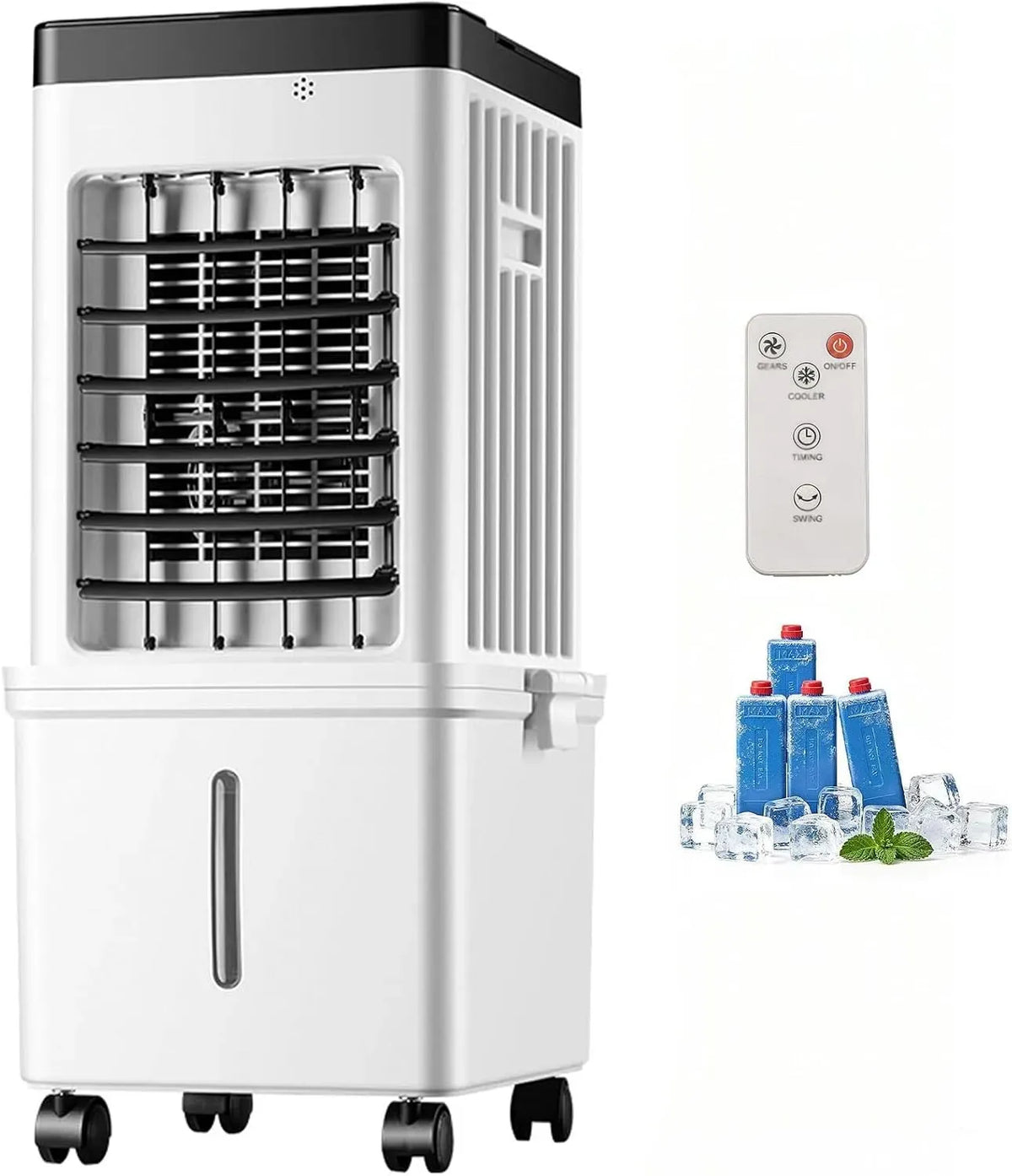 Climatiseur, 15 L, portable, 3 vitesses, grand réservoir, silencieux